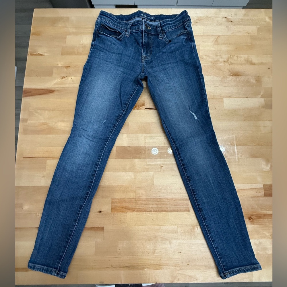 GAP Women's Dark Blue Distressed Skinny Jeans Sz 4/27